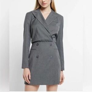 Express Gray Mini Blazer Dress